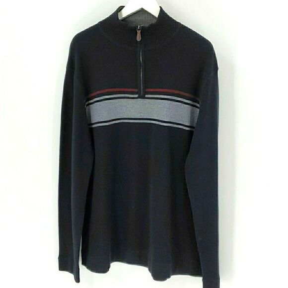 REUNION. Mens pulls over the sweater. XL black a d gray - Picture 1 of 9